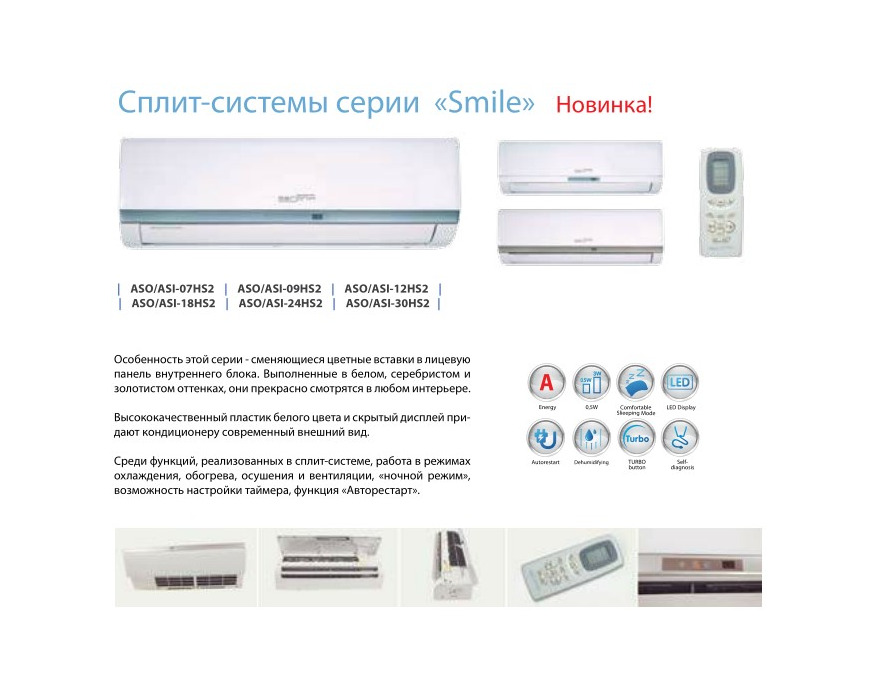 Сплит система AERONIK Smile ASI-12HS2/ASO-12HS2